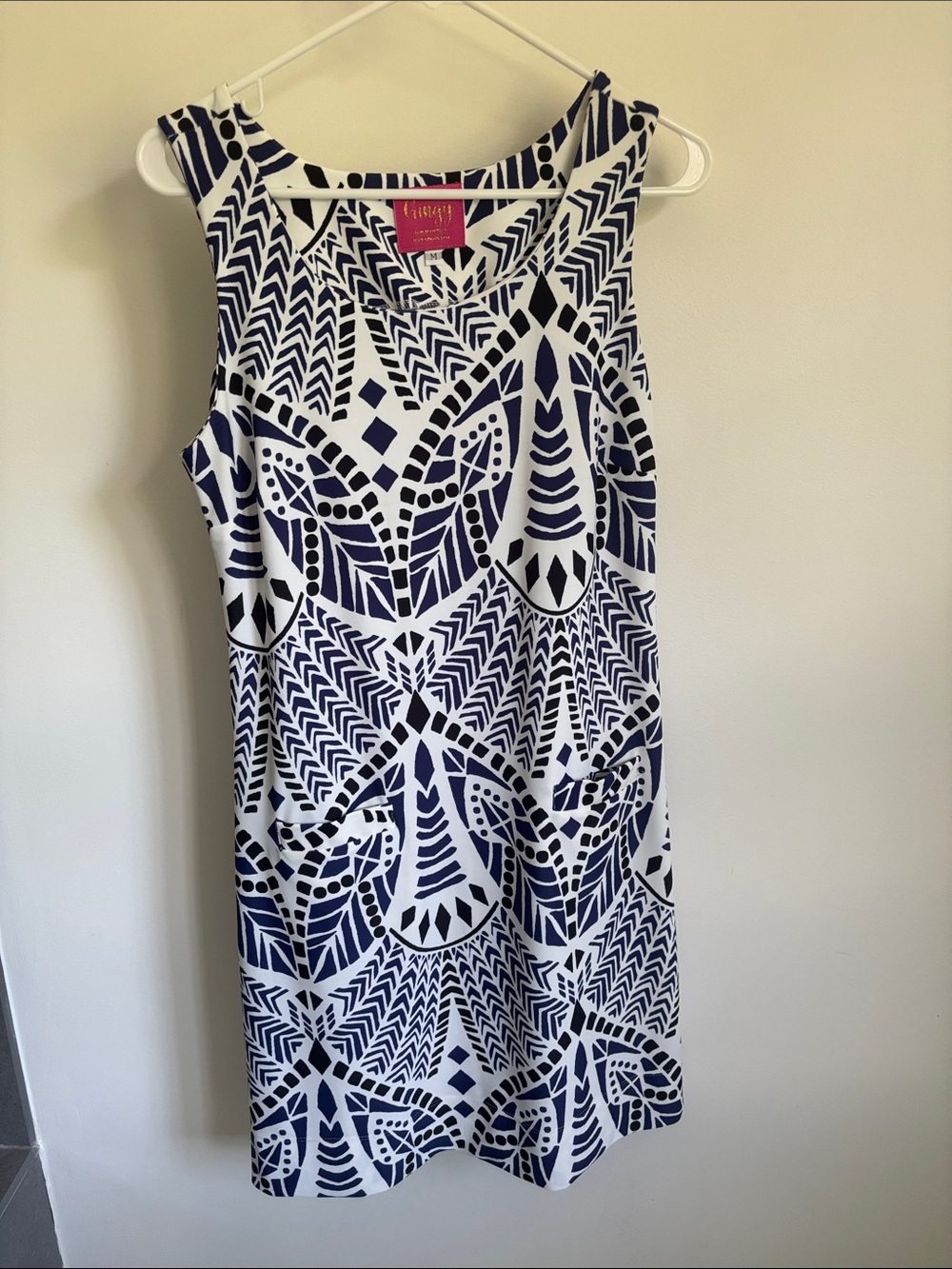 Sleeveless Geometric Shift Dress